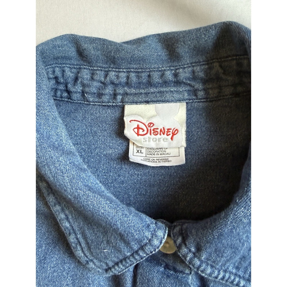 Vintage Style Disney Pooh Denim Shirt Womens XL Embroidered Tigger Eeyore Piglet - Picture 3 of 13